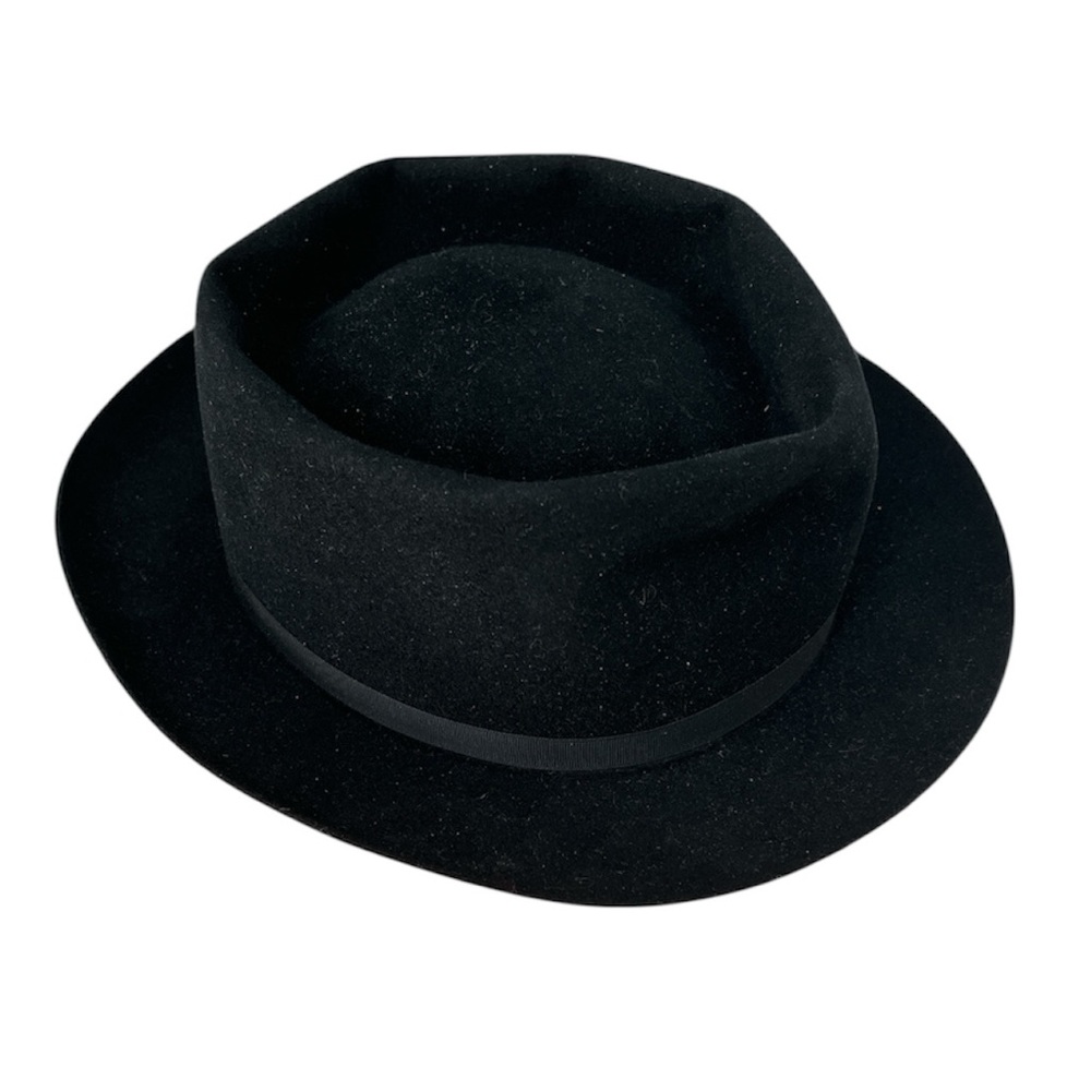 Paul Stuart Black Felt Fortnighter Hat Soft Fur Felt Fedora